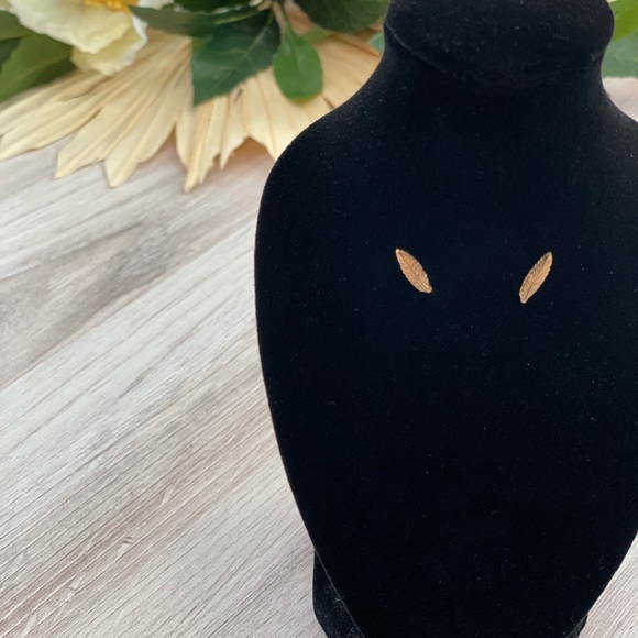 Gently worn Alex and Ani Gold Feather Earrings - Picture 3 of 3